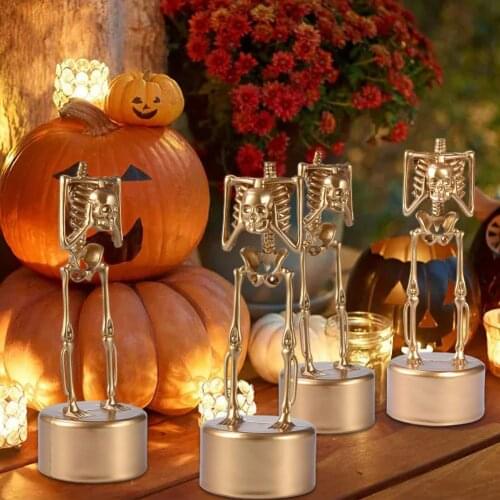 7x2.2x1.2inch Halloween Best Costume Skeleton Trophies Party Favors Awards Golden Skeleton Trophies 4pcs