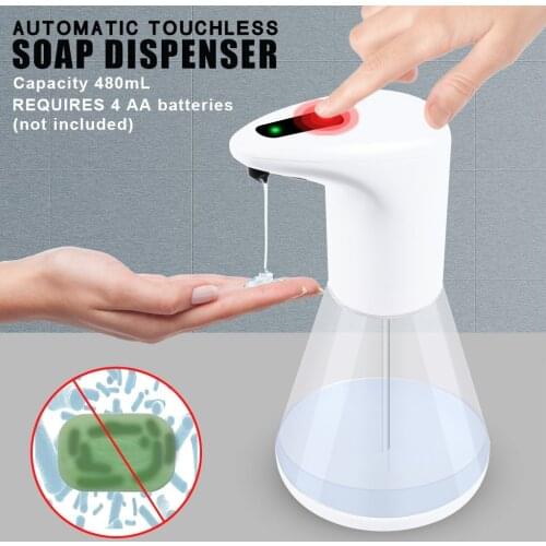 480ml Automatic Touchless Soap Dispenser Shower Gel, Shampoo, Washing Lotion, Liquid Soaps Sanitizer ABS Liquid Dispenser 0525