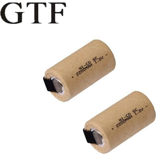 Batteries gtf sc, 2200mah, 1.2v, for electric screwdrivers, actual capability
