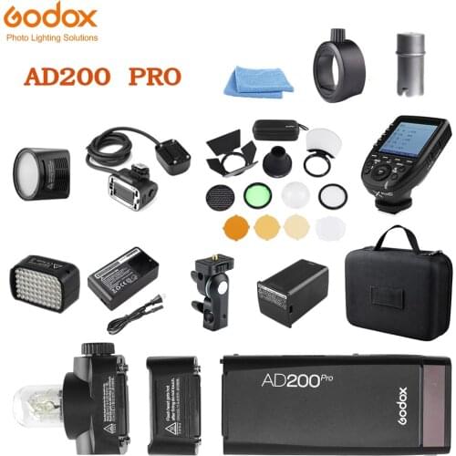 Godox AD200Pro Outdoor Flash Light 200Ws TTL 2.4G 1/8000 HSS 0.01-1.8s Recycling with 2900mAh Battery
