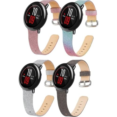 Shiny Bling Glitter Leather Band Watch Strap for Huami Amazfit Pace for GTR 2 GTR 47mm Replacement strap 22mm