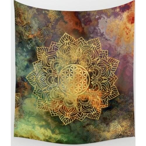 Flower Of Life Batik Wall Tapestry Wall Hanging Art Coverlet Bedding Blanket Sheet Throw Home Decor Yoga Mat
