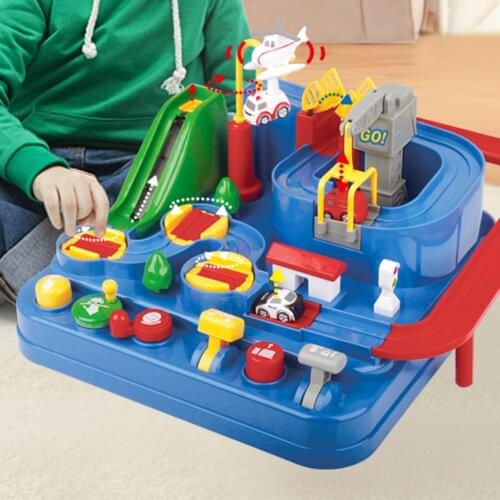 Kids Educational Car Toys Track Adventure Brain Table Games Rail Cars Mechanical Parking Lots Children Xmas Gifts For Boys