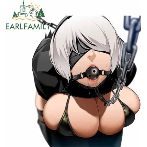 EARLFAMILY 13cm x 10.8cm for NieR Car Stickers and Decals Waterproof JDM Accessories Graffiti Sticker Occlusion Scratch Decor