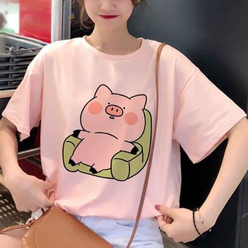 Harajuku T-Shirts Kawaii Cute Cartoon Graphics Summer Korean Streetwear T Shirt Women Casual Animal Summer Short Sleeve Clothes