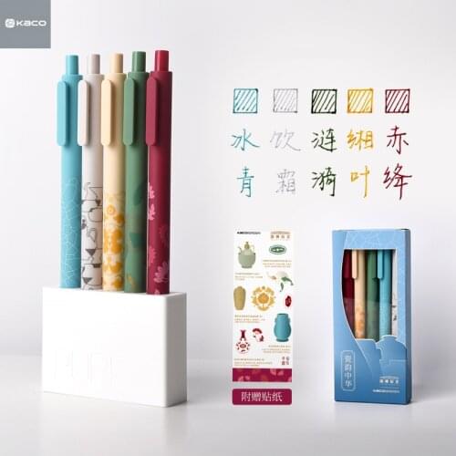 Youpin Kaco Retro Gel Pen 0.5MM Color Ink Porcelain Rhyme Chinese Series Neutral caneta For School Office Writing Stationery