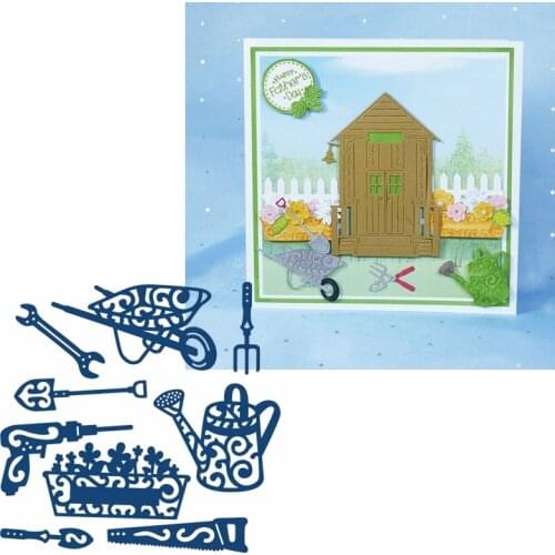 Gardening Tools Metal Cutting Dies Stencils Laborious Gardening Tools Die Cut For Card Making DIY New 2019 Crafts Cards