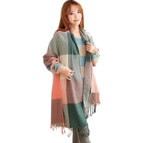 Cashmere New Design Lady Scarves Winter Plaid Women Scarf Warm Solid Color Men Pashmina Unisex Shawl With Tassel Fashion Neckchi