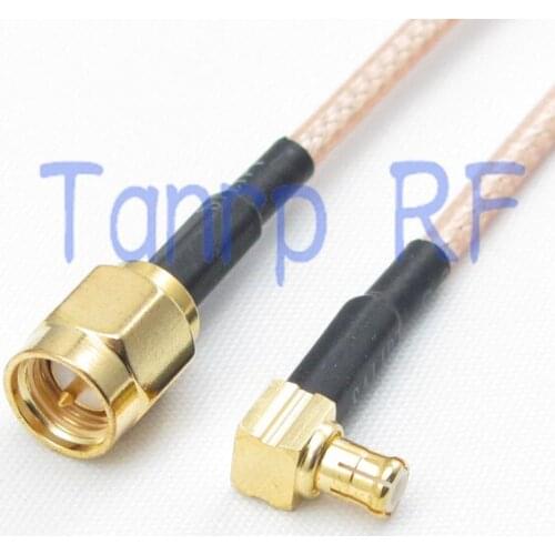 50CM Pigtail coaxial jumper cable RG316 extension cord 20in SMA male plug to MCX male right angle RF adapter connector