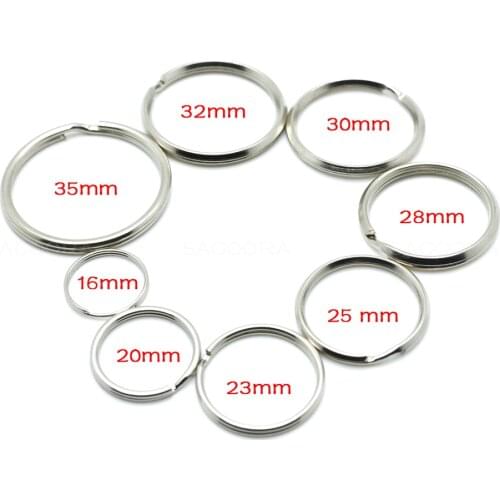 Key Rings Key Chain Split O-Rings Silver Nickel-Plated Bag Parts Accessories