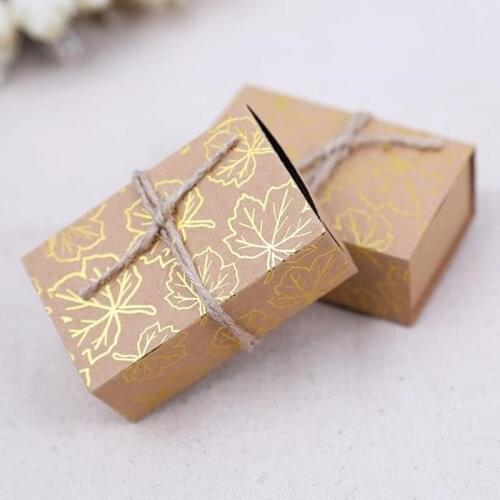 Maple Leaf Candy Boxes Casamento Party Favors Box Bridal Shower Fall Autumn Theme F20173392