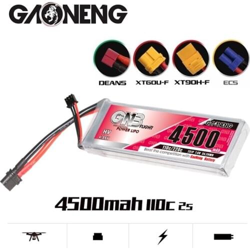 GNB GAONENG 7.6V 4500mAh 2S 110C lithium battery for 1:8 1/8 RC Car Four Drive Off-Road Boat for FPV Drone Helicopter
