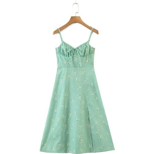 JC·KILIG 2021 Monochrome Printed Split Dress L9849