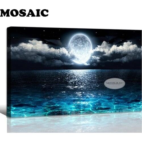 Moon beach Diamond Embroidery,5D diy diamond Painting Cross Stitch kits picture Diamond Mosaic,Home Decoration B165
