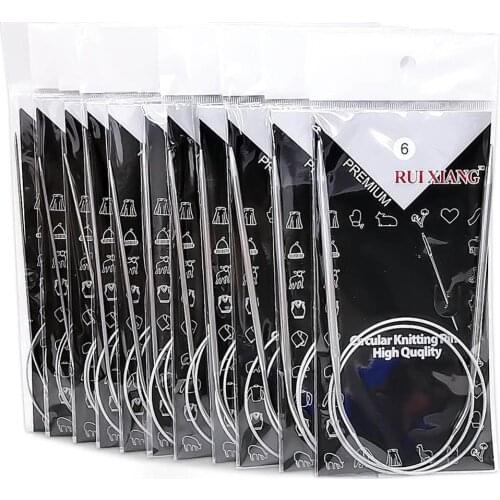 11 pcs 32 Inch (80cm) Stainless Steel Circular Knitting Needles Set Knitting Kit in Different Sizes from 1.5 to 16 mm