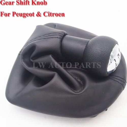 New Manual Gear Ball Head Assembly Shift Knob with Dustproof cover For Peugeot 307