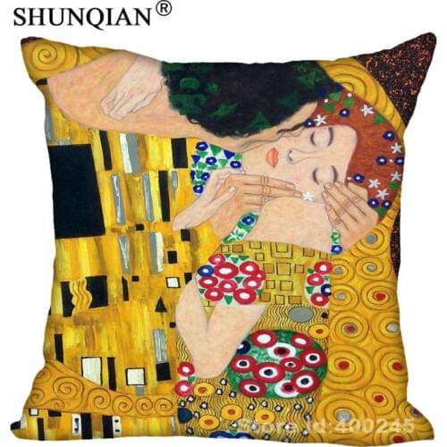 New Arrival gustav klimt the kiss Square Pillowcases zipper Custom Pillow Case More Size Custom your image gift