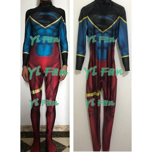 New Superboy Superhero Cosplay Costume 3D Printed Lycra Spandex Superboy Halloween Costume Bodysuit Custom Made