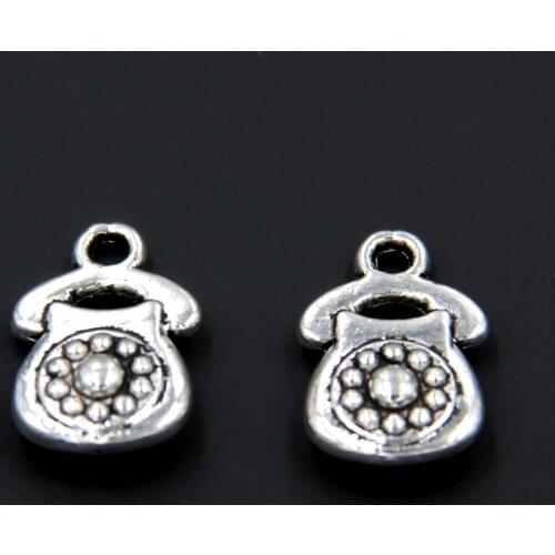 Wholesale 42pcs Tibetan Silver Phone Charms Pendants 10x15mm