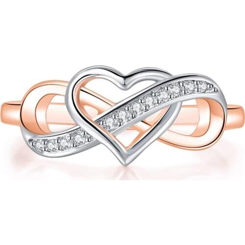 Rings For Women Infinite Love Wedding Finger Ring Jewellery Double Color Plated Engagement Gift Fashion Jewelry DZR029