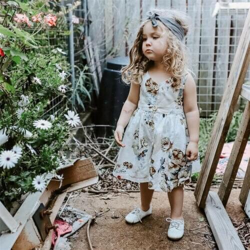 Girls Bridesmaid Dress Baby Flower Kids Party Rose Bow Wedding Dresses Princess