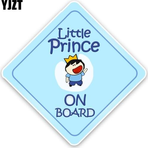 YJZT 14.3*14.3CM Warning Sign Car Sticker Graphic Lovely Little Prince BABY ON BOARD Colored High Quality Decoration C1-5681