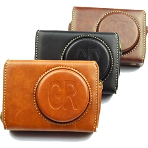 Luxury Pu Leather Camera Case Bag Protective Half Body For Ricoh GR2 GR II GR3 GR-III GRIII With Strap Opening Battery Directly