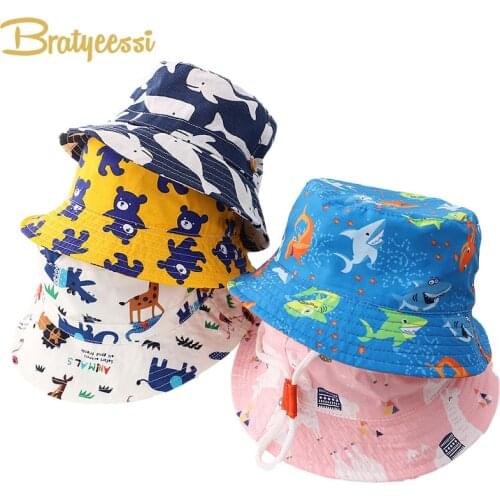 Cute Baby Hat Spring Summer Cartoon Kids Hat for Girls Boys Bucket Hat Cotton Unisex Kids Accessories Children Cap 1 PC