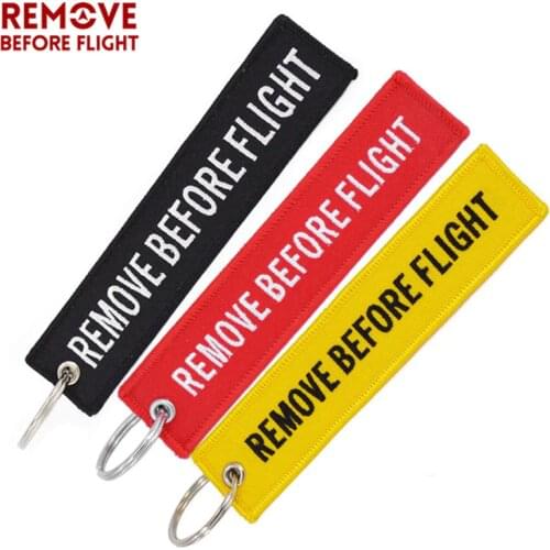 Remove Before Flight Keychain Motorcycle Key Ring Red Embroidery Keyring Chain for Aviation Tags OEM Key Chains Fashion Jewelry