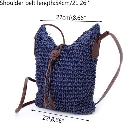 THIINKTHENDO Women Handbag Shoulder Bag Straw Weave Tote Purse Lady Beach Hobo Bag Crossbody