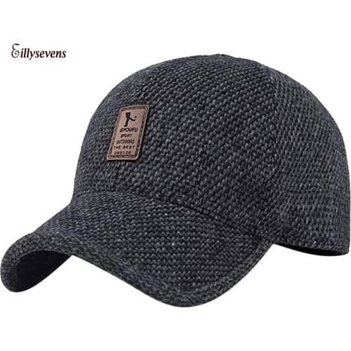 Winter Cap For Men Earflap Baseball Cap Style Cotton Suitable For Winter Outdoor Running Casquette Femme Été
