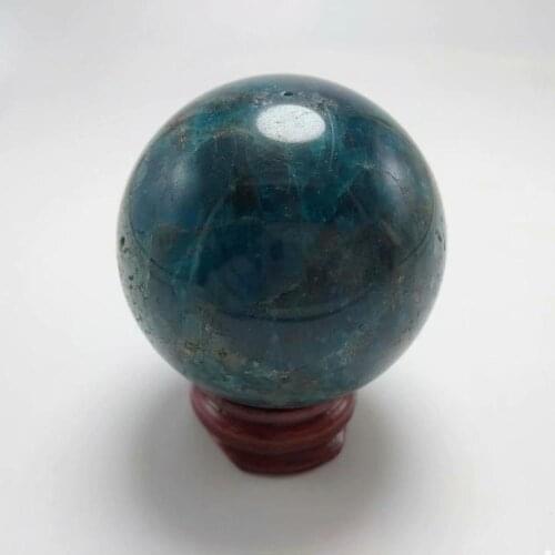 1pcs185-195g Blue Apatite Polished Sphere Ball Mineral Crystal Reiki Chakra Healing Gemstone For Gifts