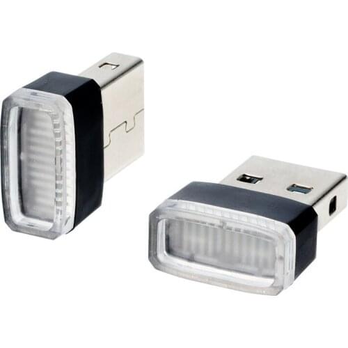 2 sets of car LED decoration lights, atmosphere lights, interior lights USB blue pink white