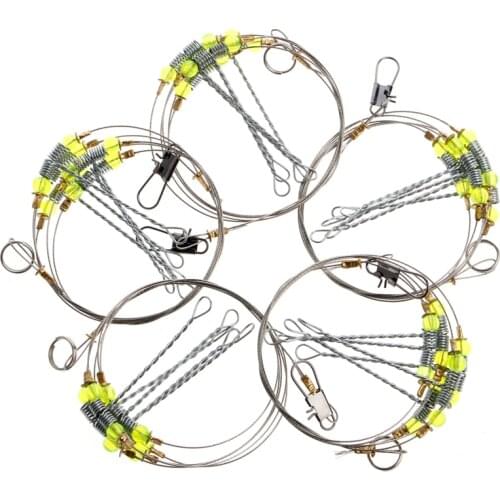 3/4/5pcs Anti-Winding 6 Swivel String Fishing Hook Steel Rigs Wire Leader Hooks High Quality Steel Fishhooks