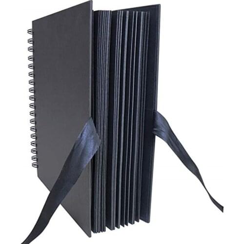 40 Pcs / 80 Pages Black Paper Scrapbook Wedding Guest Book DIY Anniversary Travel Memory Scrapbooking Photo Album 31.5 x 21 cm
