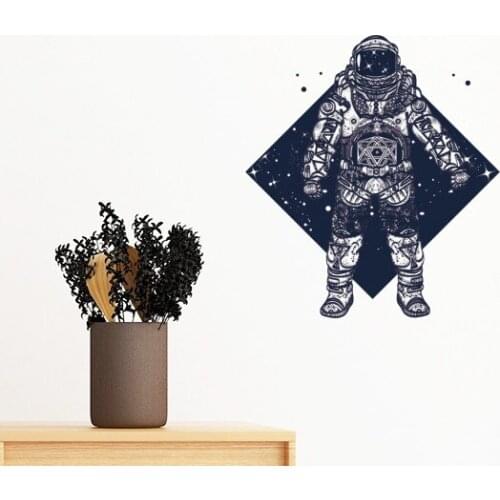 Astronaut Stars Universe Art Pattern Removable Wall Sticker Art Decals Mural DIY Wallpaper for Room Decal