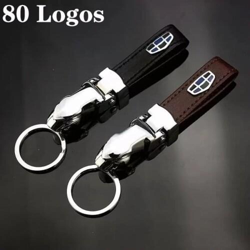 Leopard Head Car Keychain Pull Buckle Metal PU Key Ring For Geely Land Rover Renault Jaguar Tesla OPEL SEAT FIAT Buick