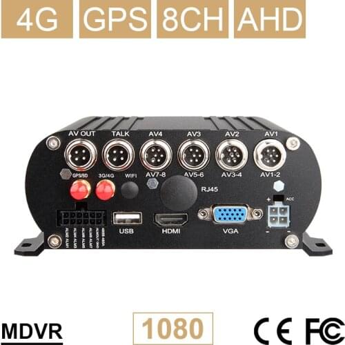 4G Lte GPS Positiong 8CH Vehicle Mobile Dvr Recorder Hard Disk Mdvr I/O Alarm Looping Record Real Time Video Online Car AHD Dvr