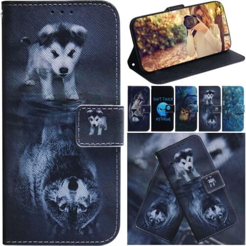 Wolf Tiger Painted Wallet For Case Motorola Moto G9 Play G8 Power Lite G7 E7 Plus E6 Play Boys Girls Animal Card Slot Cover D26F