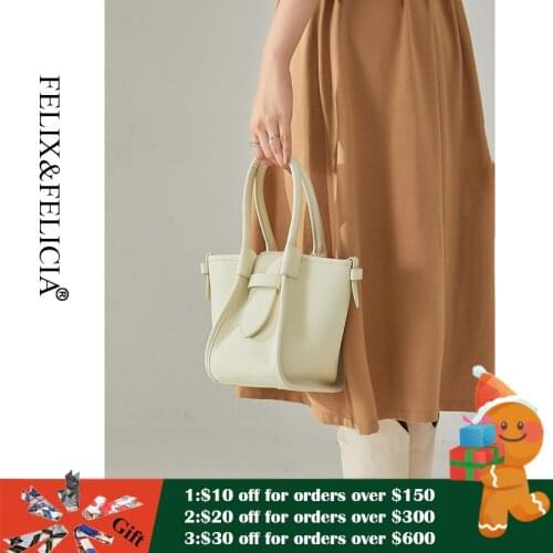 FELIX&FELICIA Factory Brand Genuine Leather Handbags 2021 High Quality Designer Luxury Retro Tote Fashion Top-Handle Bag