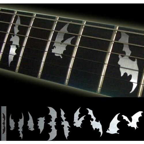 Fretboard Markers Inlay Sticker Decals for Guitar & Bass - Bat Wing - Metallic