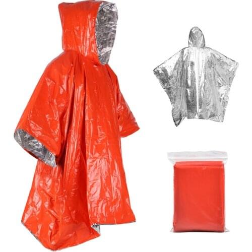 Outdoor Tool Brushcraft Camp Equipment Emergency Raincoat Aluminum Film Poncho Cold Insulation Rainwear Blankets Safety Survival