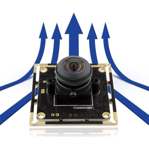 Fisheye Wide View Angle 180degree 5MP Manual Focus Webcam OTG UVC Aptina MI5100 USB Camera Module