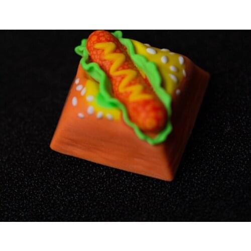 1pc handmade resin keycap for MX switches mechanical keyboard individuality hot dog keycap