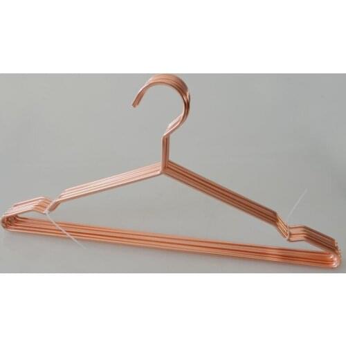 Metal Brass wire suit garment pants skirt shirt dress coat hanger Rose gold copper wire clothes hanger LX8782