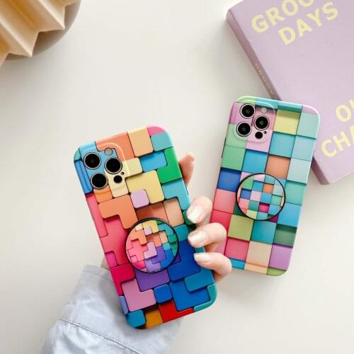 Fashion Colorful Bracket Phone Cases for iphone 11 12 Pro Max Shockproof Back Phone Cover On iPhone X XR XS MaX SE 2020 7 8 Plus