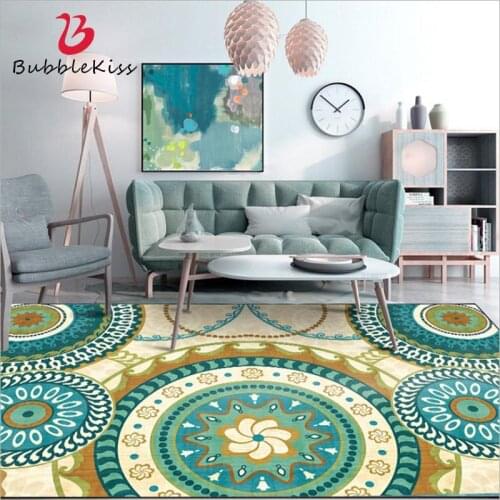 Bubble Kiss Fashion Modern Green Big Circle Pattern Rugs Anti-slip Large Home Decor Carpets for Living Room Customized Floor Mat