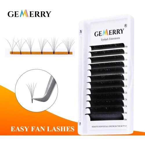 Easy Fan Lashes Premade Volume Fans Eyelash Extensions 8-14 mm Mix Length Blooming Lashes 2D 3D 5D 6D 8D Fanning Russian Eyelash