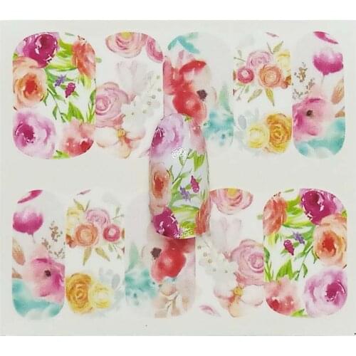 Nail Stickers on Nails Blooming Flower Stickers for Nails Nail Art Water Transfer Stickers Decals A11