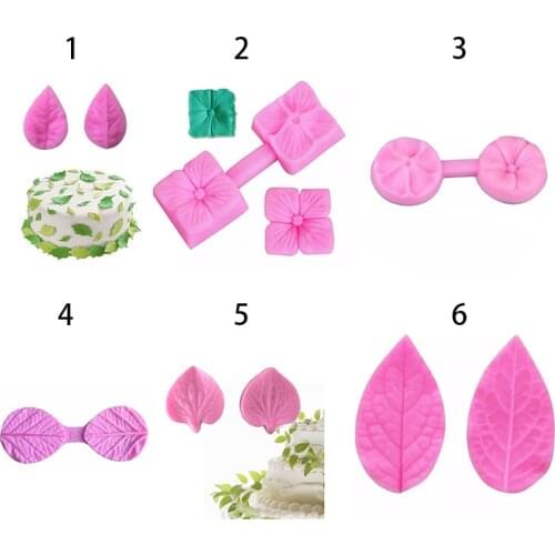 New DIY Cake Decorating Mold Double Leaf Veiner Silicone Cake Mold Sugar Art Mold Fondant Mold Fondant Cake Decorating Tools